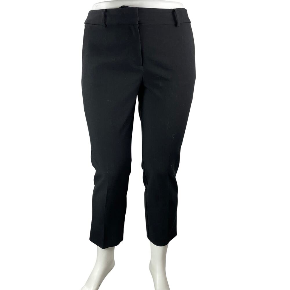 Ann Taylor Women's Black High Waisted Career Cropped Tapered Trousers Pants 14